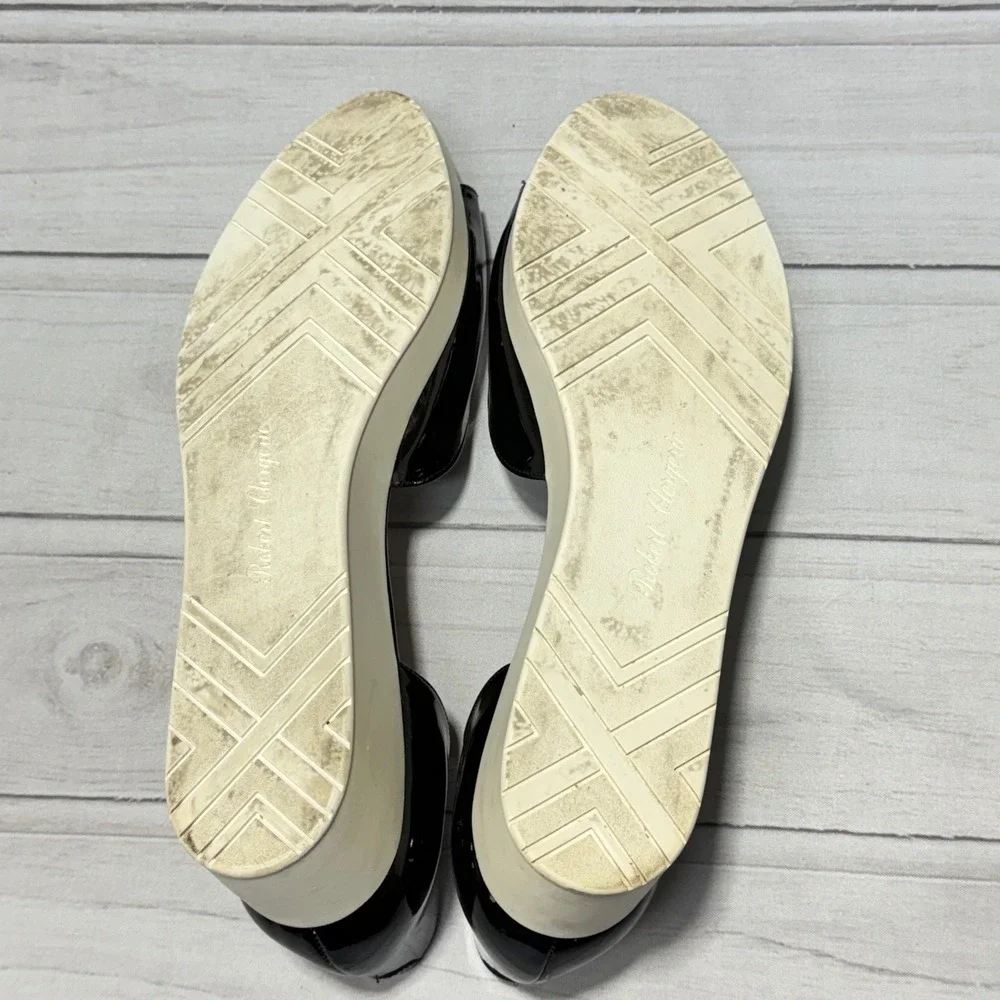 Robert Clergerie Wedge Sandals Women 41.5 US 11 Black Patent Leather France